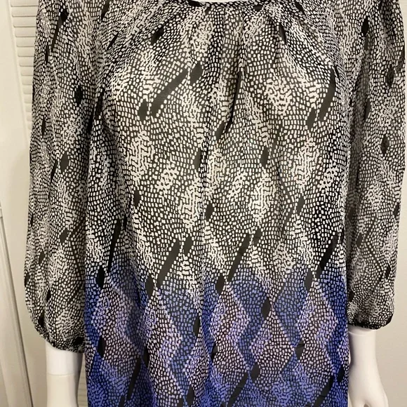 I.N. Studio Ombre Blouse Women SZ L White/Grey/Purple - Picture 3 of 10